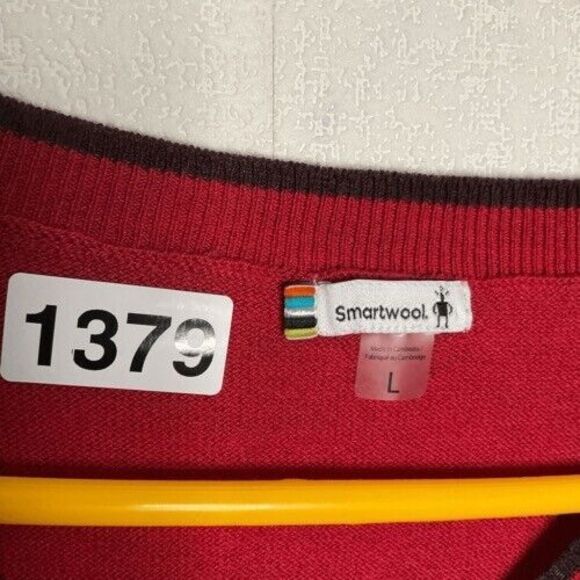 Smartwool Red Textured Long Sleeve CrewNeck Sweater Pullover Women Size L - Picture 2 of 10